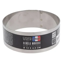 Cerf Dellier Cercle à mousse inox H 4,5 cm Ø 12 cm