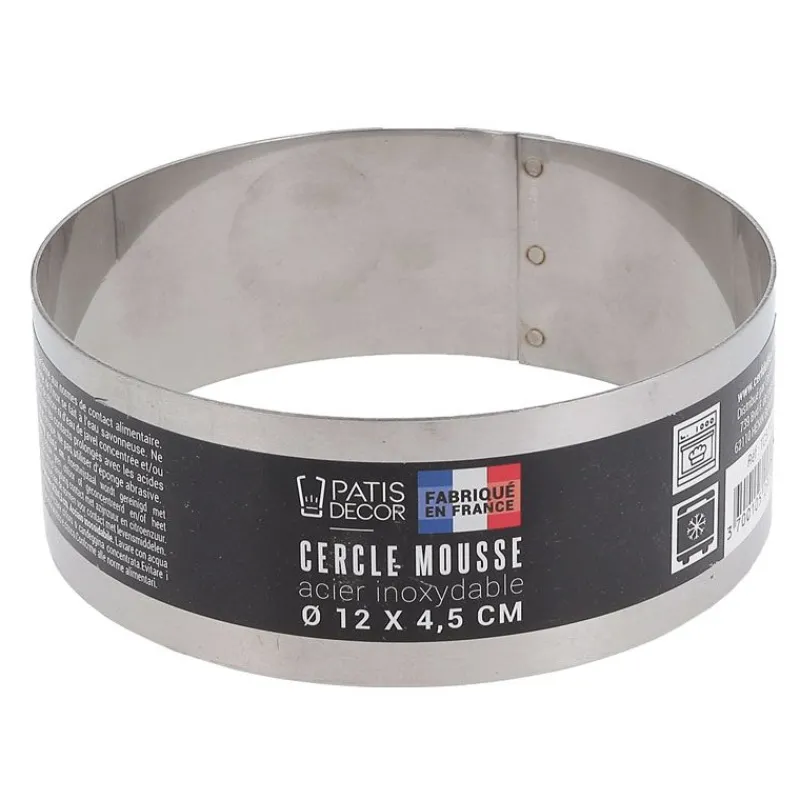 Cerf Dellier Cercle à mousse inox H 4,5 cm Ø 12 cm