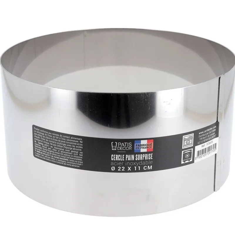 Cerf Dellier Cercle à pain surprise inox H 11 cm Diam 22 cm