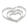 Cerf Dellier Cercle à tarte cœur perforé inox H 2 cm De Buyer
