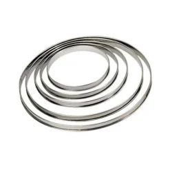 Cerf Dellier Cercle à tarte inox à bords roulés H 2 cm