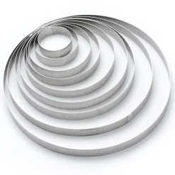 Cerf Dellier Cercle à tarte perforé à bord droit inox H 2 cm De Buyer