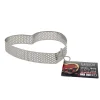 Cerf Dellier Cercle à tarte perforé coeur inox H 2 cm Ø 12 cm
