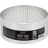 Cerf Dellier Cercle à tarte perforé inox H 3,5 cm Ø 8 cm