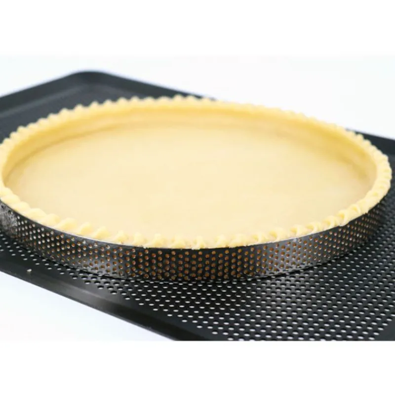 Cerf Dellier Cercle à tarte perforé inox H 2 cm Ø 24 cm