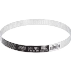 Cerf Dellier Cercle à tarte perforé inox H 2 cm Ø 20 cm