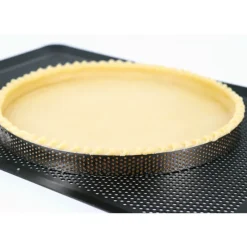 Cerf Dellier Cercle à tarte perforé inox H 2 cm Ø 17,8 cm