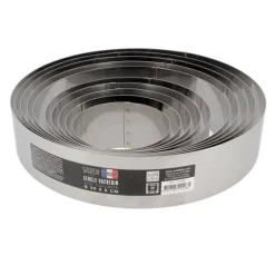 Cerf Dellier Cercle à vacherin inox H 6 cm Ø 20 cm