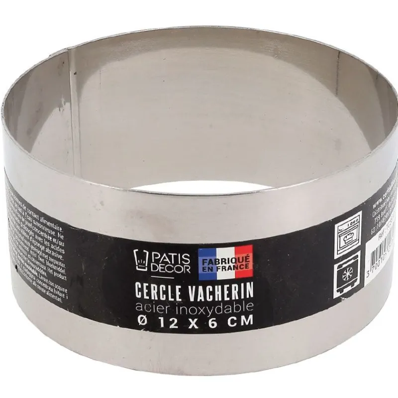 Cerf Dellier Cercle à vacherin inox H 6 cm Ø 12 cm