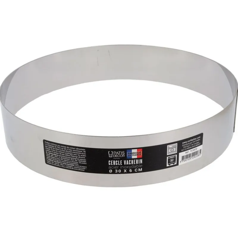 Cerf Dellier Cercle à vacherin inox H 6 cm Ø 30 cm