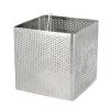 Cerf Dellier Cercle perforé carré en acier inoxydable carré - 8 x 8 x 8 cm