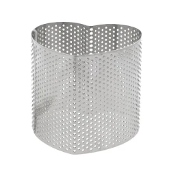 Cerf Dellier Cercle perforé cœur en acier inoxydable cœur - 8 x 8 cm