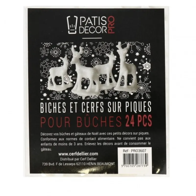 Cerf Dellier Cerf et biche blancs sur pique (x24)