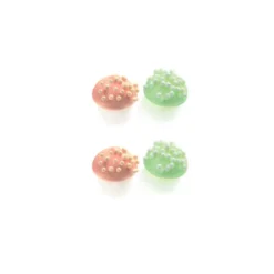 Cerf Dellier Champignons 3D roses et verts (x100)