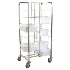 Cerf Dellier Chariot inox pour 16 bacs à pâtons espacement 18,5 cm