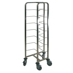 Cerf Dellier Chariot inox pour 8 bacs à pâtons espacement 18,5 cm