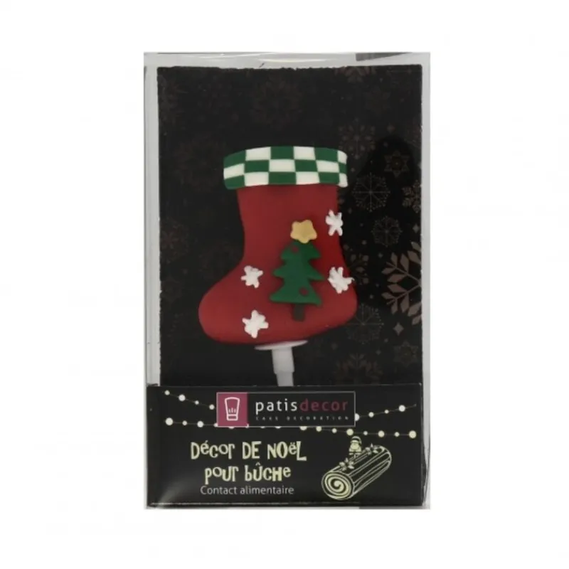 Cerf Dellier Chaussette de Noël décorée sur pique