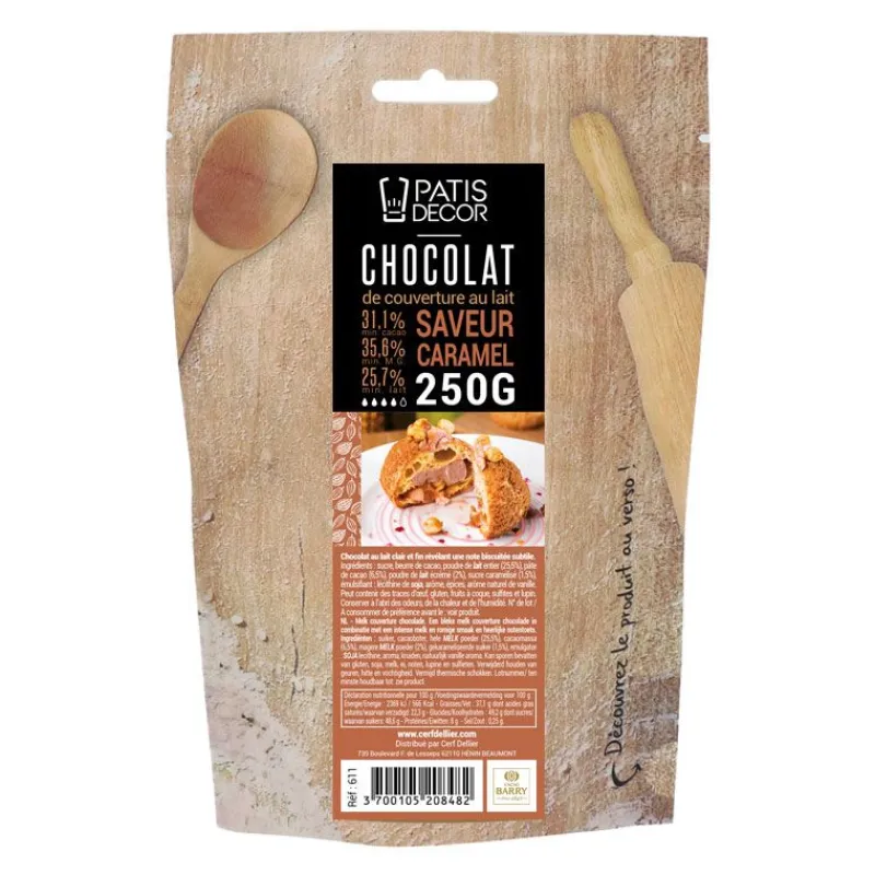 Cerf Dellier Chocolat au Lait saveur Caramel 31,1 % Barry 250 g