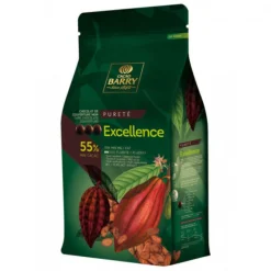 Cerf Dellier Chocolat de Couverture Noir Excellence pistoles 55 % 5 kg