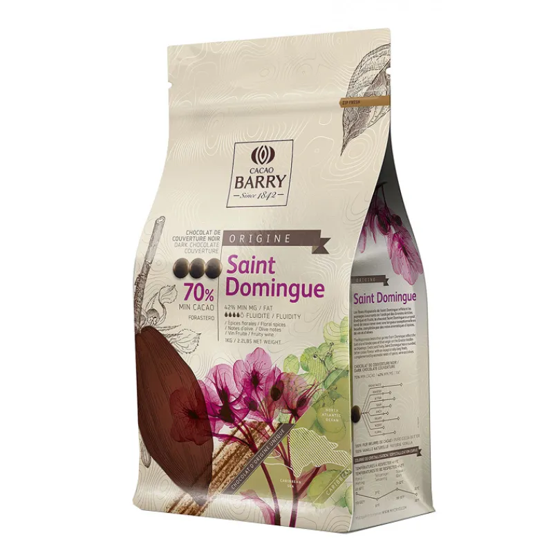 Cerf Dellier Chocolat de couverture noir St Domingue 70% 1 Kg