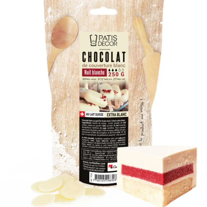 Cerf Dellier Chocolat de couverture White Nuit Blanche 37 % 250 g