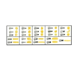 Cerf Dellier Coffret 24 douilles décors fins inox