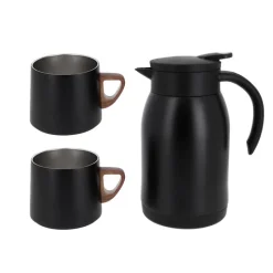 Cerf Dellier Coffret thermos + tasses noires