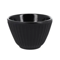 Cerf Dellier Coffret théière + tasses à rayures en fer noir - 800 ml