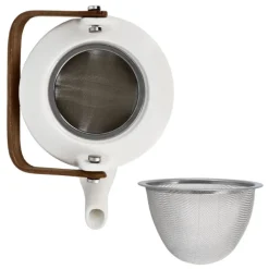 Cerf Dellier Coffret théière + tasses en céramique blanche - 900 ml
