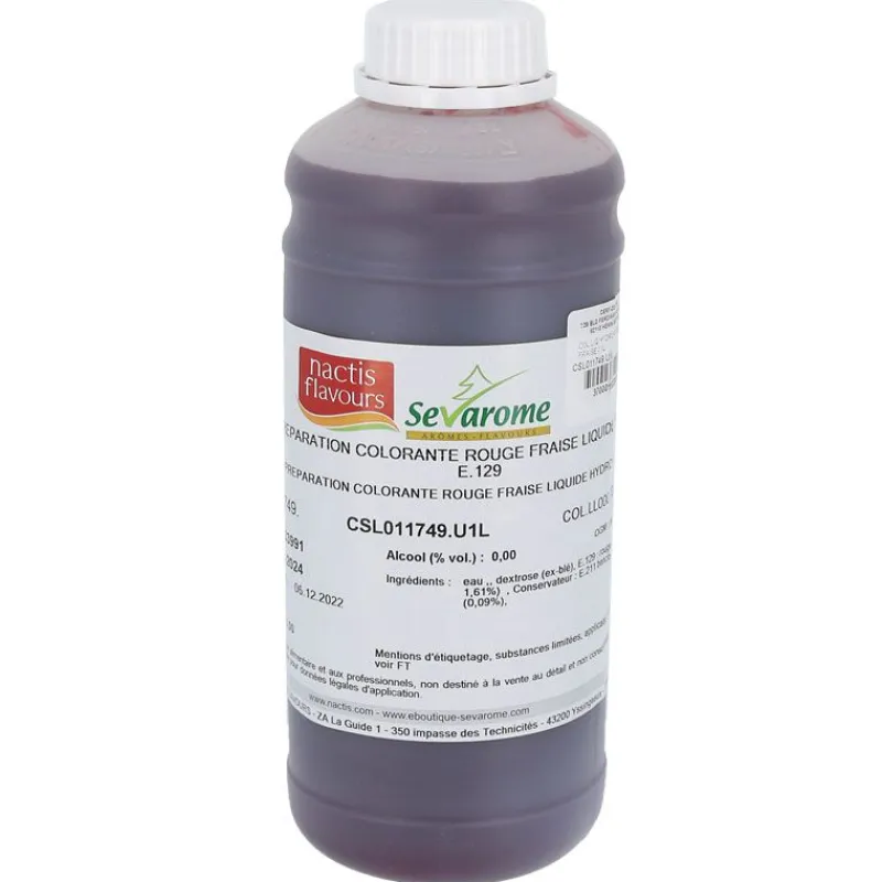 Cerf Dellier Colorant liquide hydrosoluble rouge fraise 1L