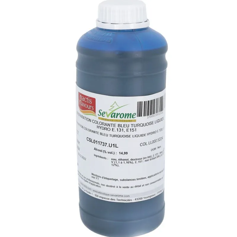 Cerf Dellier Colorant liquide hydrosoluble bleu turquoise 1L