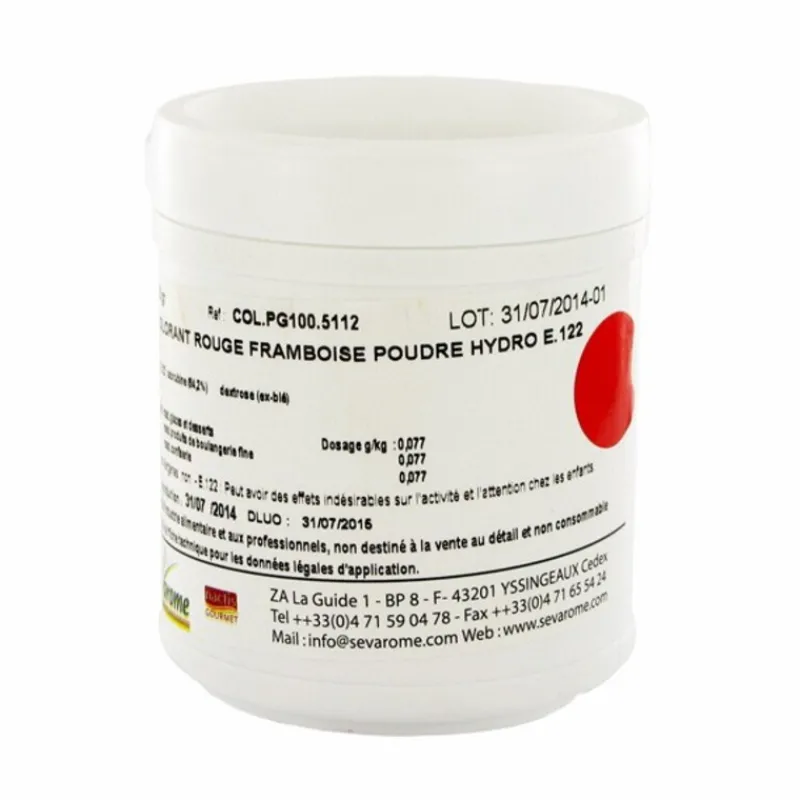 Cerf Dellier Colorant poudre alimentaire Rouge Framboise 100 g