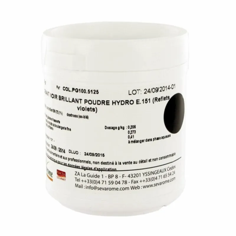 Cerf Dellier Colorant poudre alimentaire Noir Brillant 100 g