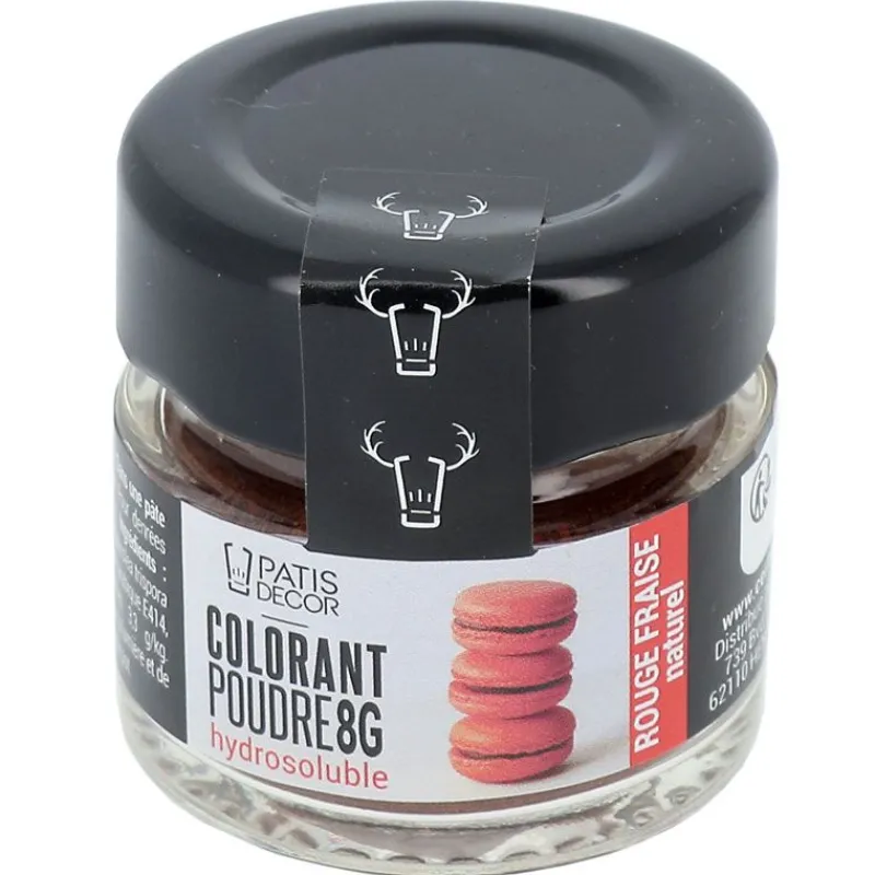 Cerf Dellier Colorant poudre hydrosoluble rouge fraise naturel 8 g