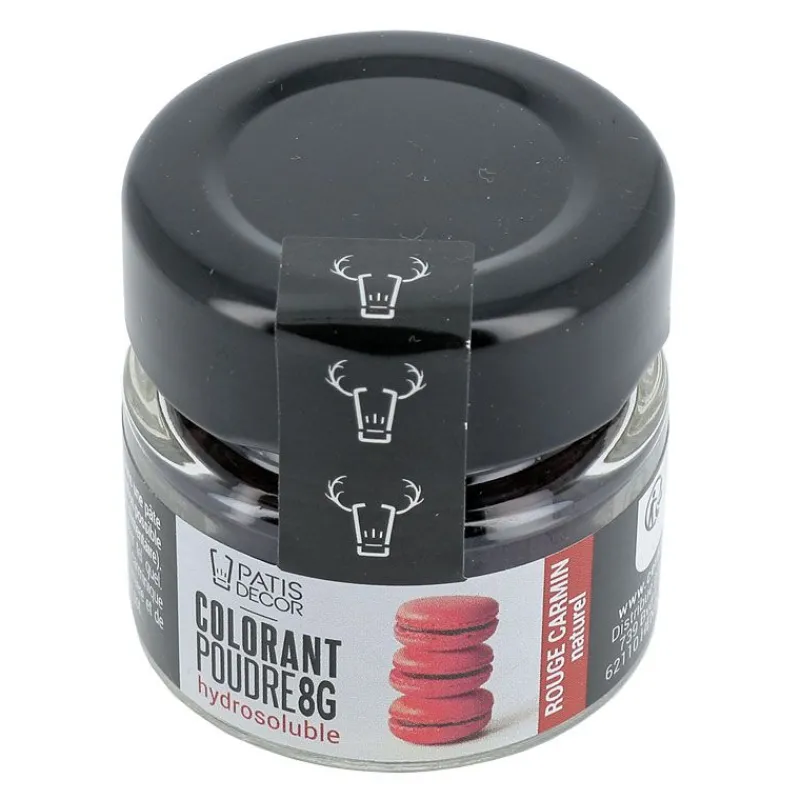 Cerf Dellier Colorant poudre hydrosoluble rouge carmin naturel 8 g