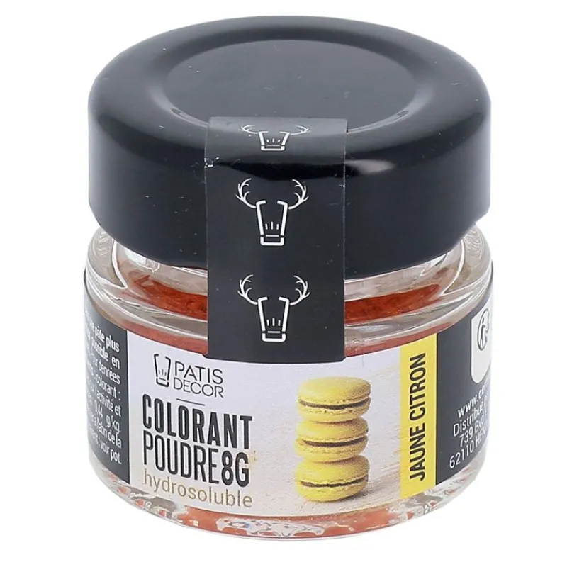 Cerf Dellier Colorant poudre hydrosoluble jaune citron 8 g