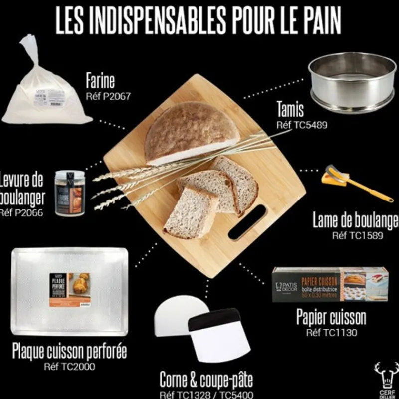 Cerf Dellier Coupe pâte lame droite en inox