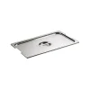 Cerf Dellier Couvercle inox avec poignée GN 2/1 - pour bac gastronorme avec anses fixes ou escamotables