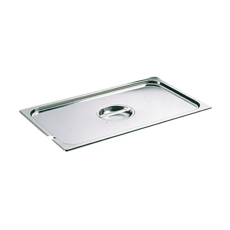 Cerf Dellier Couvercle inox avec poignée GN 1/1 et encoche pour louche - pour bac sans anse