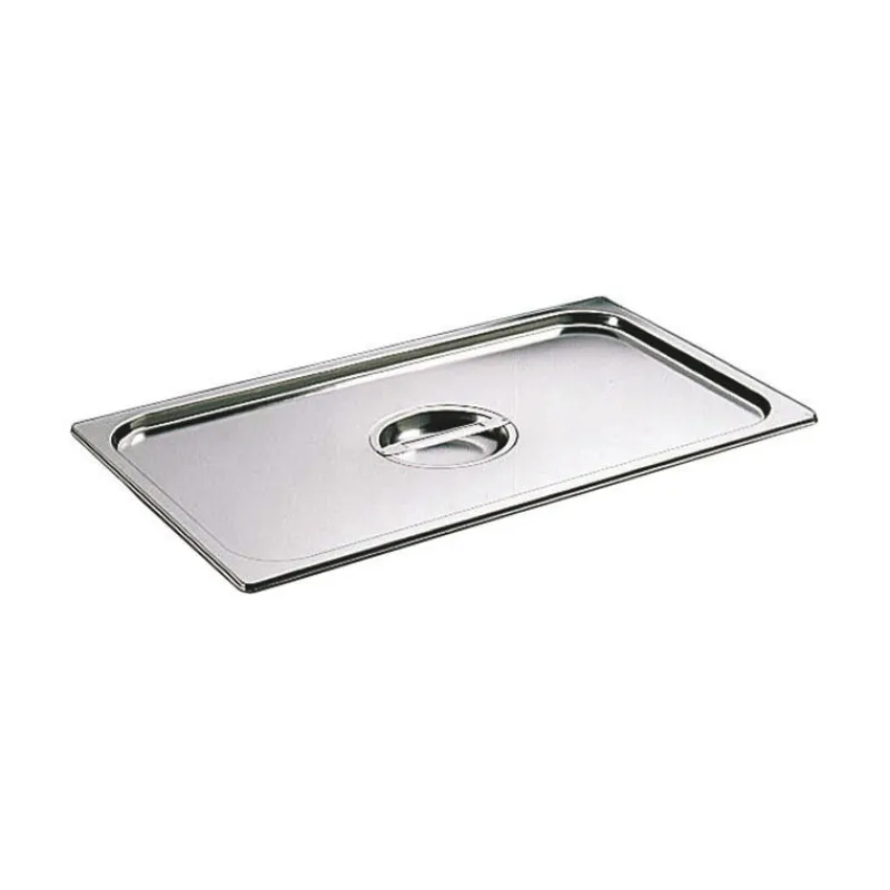 Cerf Dellier Couvercle inox avec poignée GN 2/1 - pour bac gastronorme sans anse