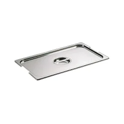 Cerf Dellier Couvercle inox avec poignée GN 1/2 - pour bac gastronorme avec anses fixes ou escamotables