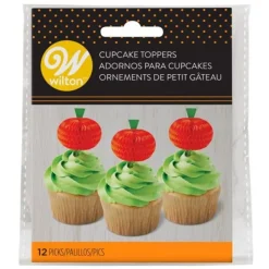 Cerf Dellier Cupcake Toppers citrouille Wilton (x12)