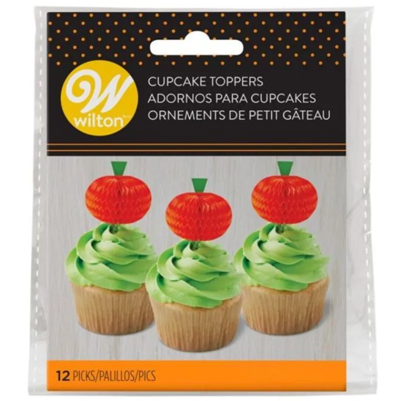Cerf Dellier Cupcake Toppers citrouille Wilton (x12)
