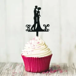 Cerf Dellier Cupcake Toppers couple enlacé (x 8)