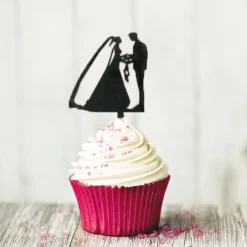 Cerf Dellier Cupcake Toppers Couples de mariés (x 8)