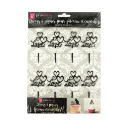 Cerf Dellier Cupcake Toppers Love (x8)