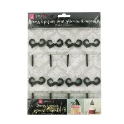 Cerf Dellier Cupcake Toppers Moustaches (x 8)