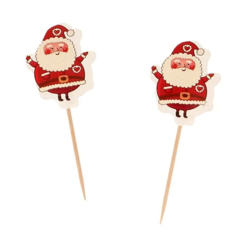 Cerf Dellier Cupcake Toppers Père Noël (x12)