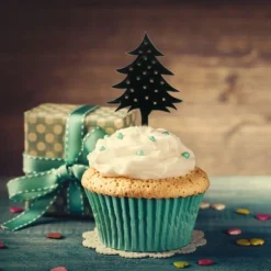 Cerf Dellier Cupcake Toppers Sapin de Noël (x 8)