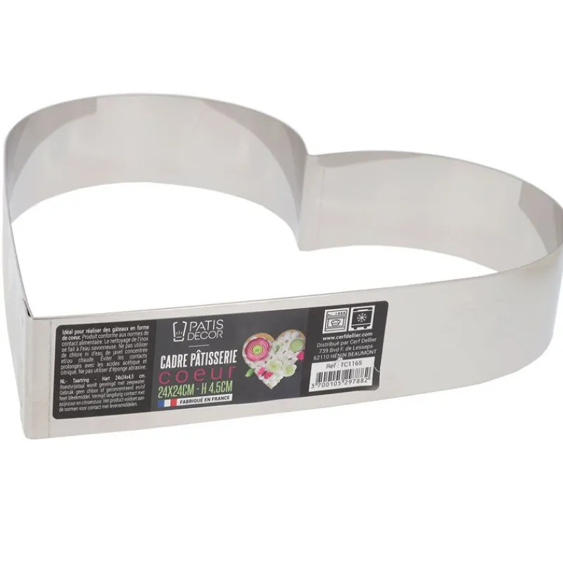 Cerf Dellier Cœur à mousse inox H 4,5 cm L 24 cm